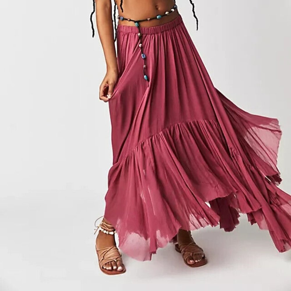 Free People Asymmetrical Skirt in Mauve